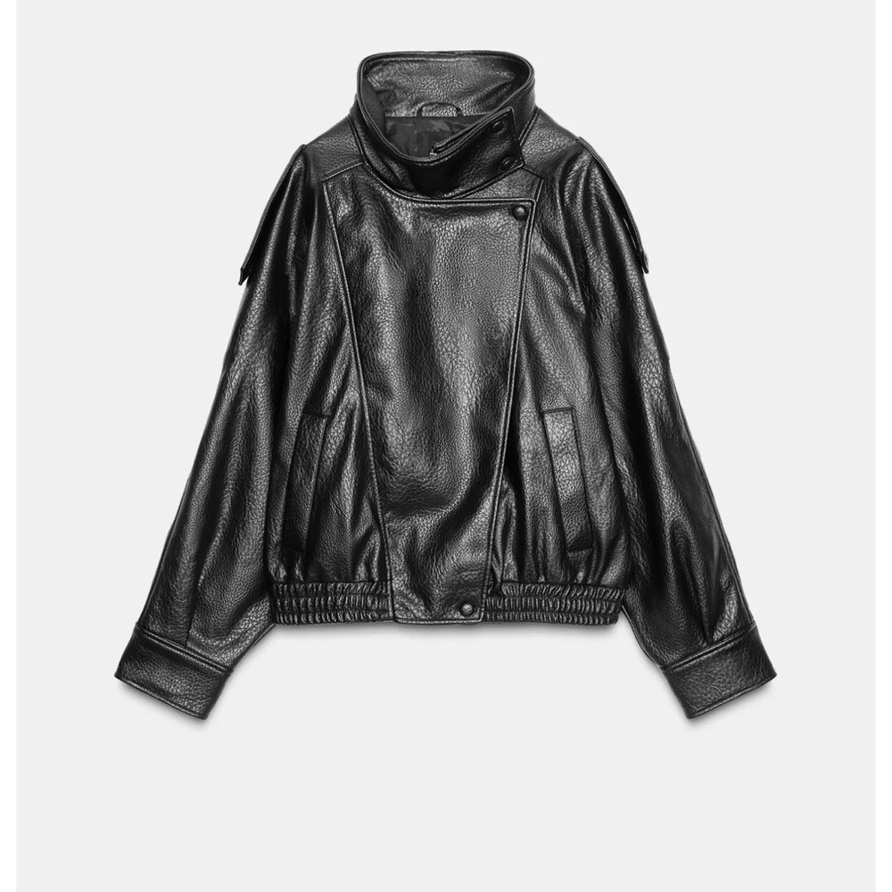 Zara viral faux leather jacket